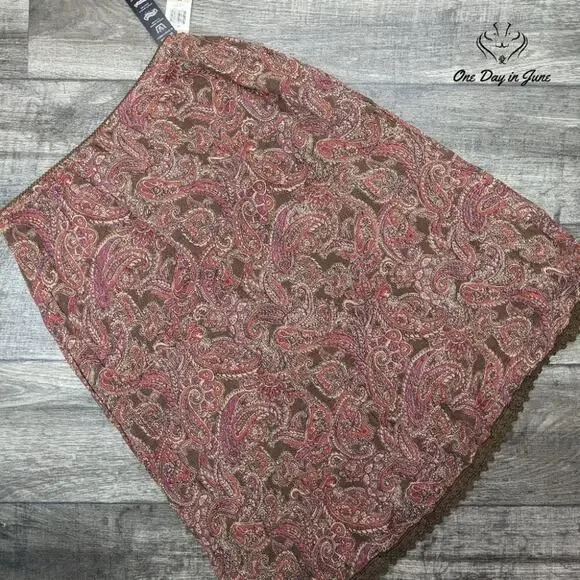 Style & Co Aged Paisley Boho Midi Skirt Size 12 - Picture 1 of 5